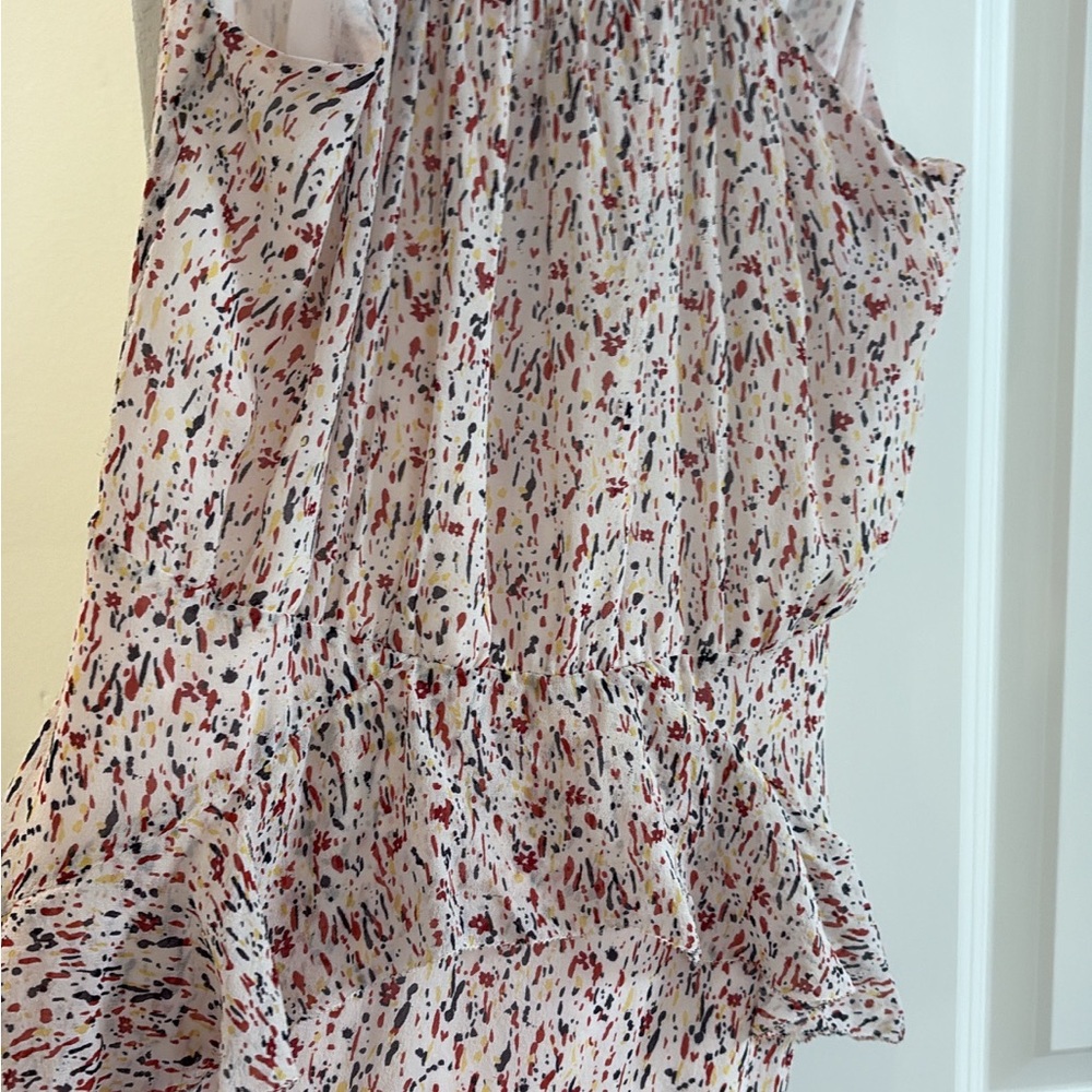 Joie Speckled Midi Dress in Cream and Red
